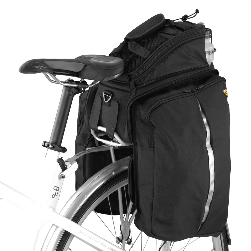 TOPEAK MTX 2.0 TrunkBag DXP - Borsa da bicicletta impermeabile con lati espandibili, compatibile con tutti i portapacchi MTX QuickTrack 2.0, colore: Nero